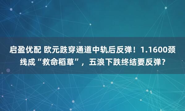 启盈优配 欧元跌穿通道中轨后反弹!1.1600颈线成“救命稻草”,五浪下跌终结要反弹?